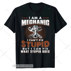 Lustiges Mechaniker-T-Shirt I Fix Stupid | Autoreparatur Geschenk für Männer | Garage Life Tee - Bild 1 von 6