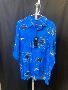 NEU Vintage Carolina Panthers Hawaiihemd XL NFL Team Apparel Viskose blau ERHS - Bild 1 von 6