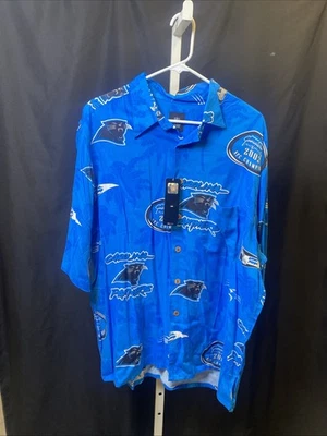 НОВАЯ винтажная гавайская рубашка Carolina Panthers XL NFL командная одежда вискозно-синяя ERHS - Изображение 1 из 4