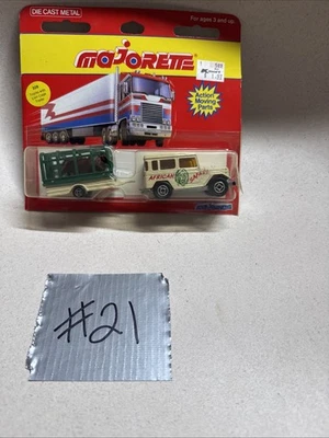 Remolque Majorette 328 Toyota con jaula de león burbuja agrietada  Foto 1 de 4