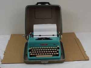 Royal Quiet de Luxe Handschreibmaschine mit Koffer BLAU funktioniert gut. hat Mängel - Bild 1 von 20