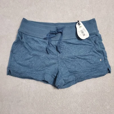 Bermuda aconchegante feminina prAna maré alta urze azul mistura de cânhamo pull on lounge - Imagem 1 de 4