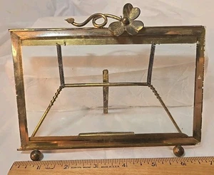 Antique FRAME Brass Bronze ART NOUVEAU Floral Signed - Picture 1 of 11