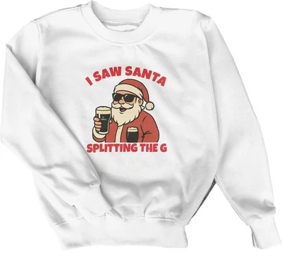 Sudadera I SAW SANTA SPLITTING THE G | Divertida Guinness Alcohol Navidad Jumper Foto 1 de 4