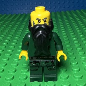 Lego Castle Kingdoms Dark Green Wizard CAS435 minfig from 7955 No hat *