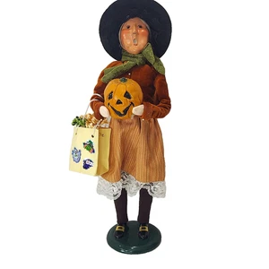 Byers Choice Witch Pumpkin Bag Primitive Colonial 2016 Carolers 13.5" Inches - Picture 1 of 10