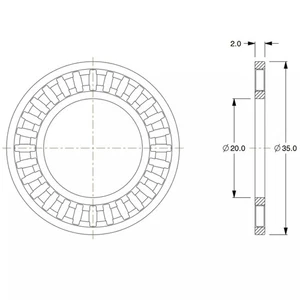 2pcs AXK2035 Thrust Needle Roller Bearings with Washers 20x35x2mm - Picture 1 of 6