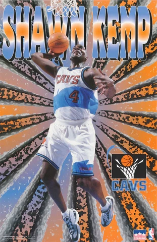 POSTER:NBA BASKETBALL : SHAWN KEMP  CLEVELAND CAVS - FREE SHIP #3013 LP44 S Cover