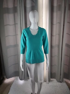 Karen Scott Women's 3/4 Sleeve Teal Pullover Sweater Size Small - Picture 1 of 11