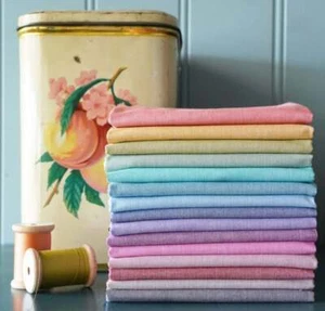 Chambray cotton Tilda fabric by the Fat quarter: various colours. - Picture 1 of 21