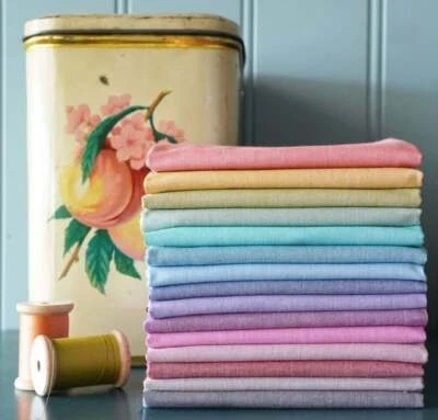 Chambray cotton Tilda fabric by the Fat quarter: various colours. - Image 1 of 4