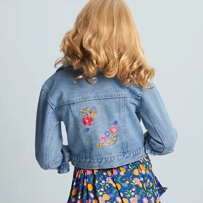 American Girl ~ Style in Bloom Embroidered Jean Jacket~ Size L (14-16) - Image 1 of 4