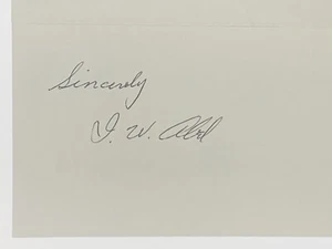 I.W. Abel Hand Signed 3X5 Card Labor Leader - Picture 1 of 1
