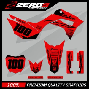 Kit de gráficos MX personalizado: HONDA CRF 110 Motocross Graphics Decals BLOCK RED/BLK - Imagen 1 de 6