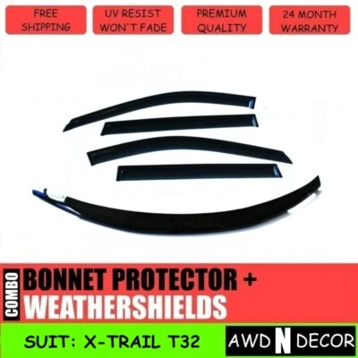 BONNET PROTECTOR, WEATHERSHIELDS TO SUIT NISSAN X-TRAIL T32 14-20 VISORS - image 1 of 4