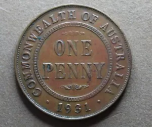 * 1931 PENNY PREDECIMAL SCARCER COIN 6 PEARLS LONDON #CFK87 - Picture 1 of 8