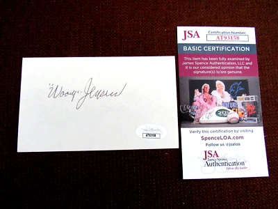 WOODY JENSEN PITTSBURGH PIRATES OUTFIELDER SIGNED AUTO VTG INDEX CARD JSA BEAUTY - Image 1 of 3
