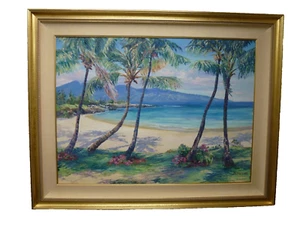 Beautiful painting  Betty Hay Freeland (Perfect Cond) Maui landscape Paia - Picture 1 of 13