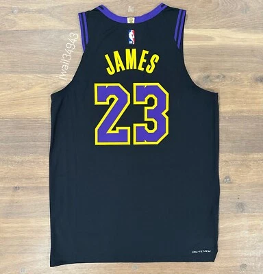 AUTÉNTICA Camiseta Nike LeBron James Los Angeles Lakers City Edition Para Hombre 40 48 Foto 1 de 4
