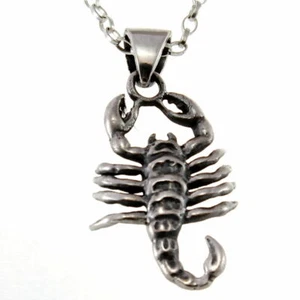 Scorpio Sterling Silver Star Sign - Zodiac Pendant with 18" Chain & Box - Picture 1 of 2