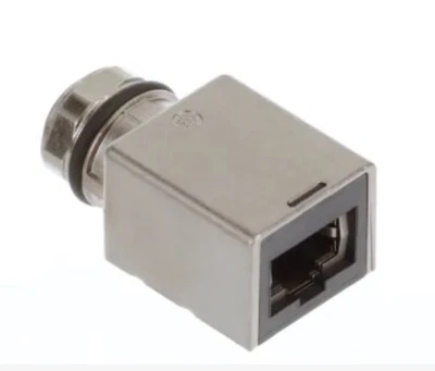 Harting 21033812800 Adapter Panel Feed-Thru M12 to RJ45 Female Straight 8 Pole - Image 1 of 4