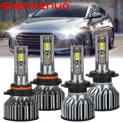 Kits de bombillas LED Combo 9005 H7 6000K blancas para Hyundai Elantra 2017-2018 Foto 1 de 4