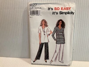 Simplicity 9027 Pullover Top and Pull On Pants Wide Leg Misses XS XL Pattern - Picture 1 of 5