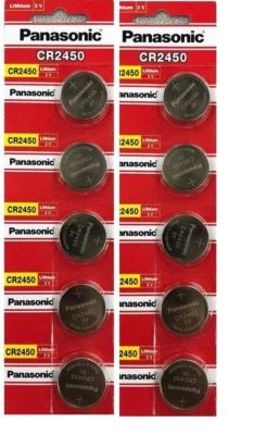 Celdas de monedas Panasonic CR2450 ECR 2450 3V LITIO (10 baterías) envío rápido-Exp2033 Foto 1 de 2