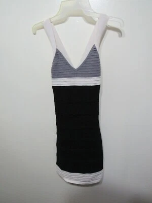 Vestido Body Central Talla S Negro Blanco Gris Tirantes Cuello en V Informal Fiesta Foto 1 de 2