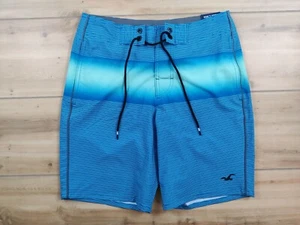 New Hollister Swim Trunks Mens Sz 28 Classic Fit Epic Flex Stretch Blue Mesh - Picture 1 of 5