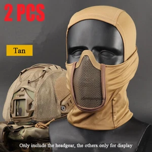 Paquete de 2 mascarillas faciales completas tácticas militares protección UV capucha solar para hombres - Imagen 1 de 30