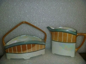 Handbemalte Vintage Noritaki Sahne & Zucker Beuteltasche ~*~Hergestellt in Japan~*~niedrigerer Preis - Bild 1 von 11