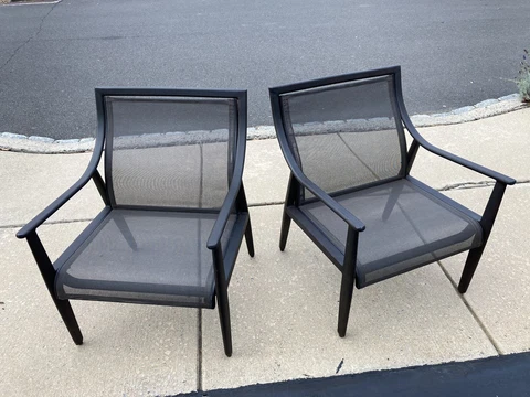 PR Of Cast Classics Sutton Sling Patio Furniture Cast-Aluminum Arm Chairs Cover