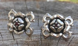 Custom Imperial Rose Cufflinks with Ruby Stones - Picture 1 of 2