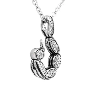 Scorpion Tail Pendant with White Crystal Necklace - Picture 1 of 7