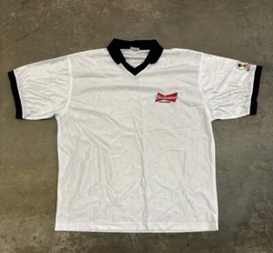 Vintage Budweiser Herren Größe L 2002 FIFA World Cup Korea Japan Fußball Trikot weiß - Bild 1 von 6