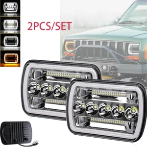 Pair 7x6'' 5x7'' LED Headlights Hi/Lo Beam DRL For Chevy Corvette C4 1984-1996 - Picture 1 of 14