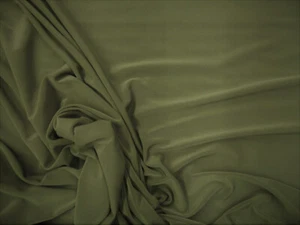 Fabric Light Weight Polyester Spandex 4 way Stretch Olive Green C407 - Picture 1 of 1