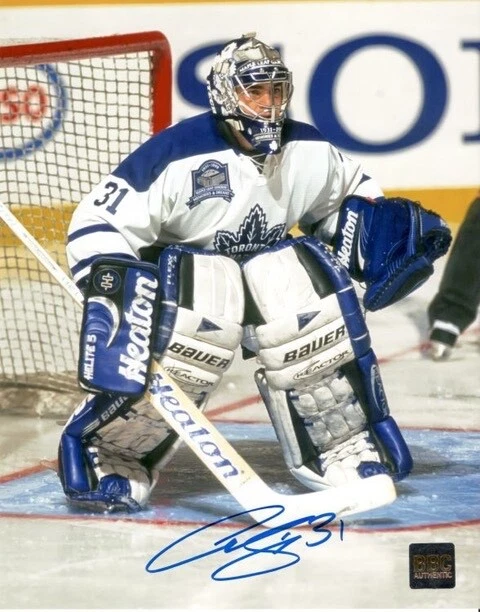 Curtis Joseph Toronto Maple Leafs Firmado 8x10 Rastreo El Disco Fotografía Certificado de Autenticidad Foto 1 de 1