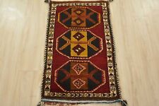 Vintage Tribal Oriental Bag 2’2” x 3’8” Red Wool Hand-Knotted Area Rug Bag