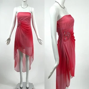 Vintage 90er 00er rosa Schatten Glitzer Röhrenoberteil Kleid Fee Nymphe Y2K Egirl Looks - Bild 1 von 10