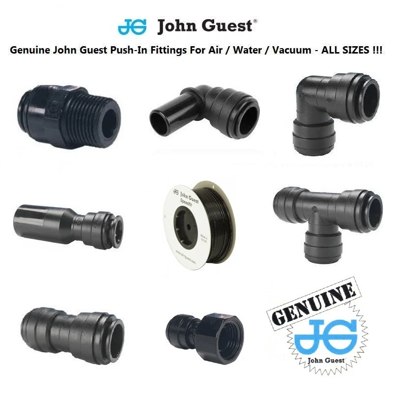 JOHN GUEST 6mm 8mm 10mm 12mm PUSH FIT pneumatiques, eau, air, tuyau, pompe