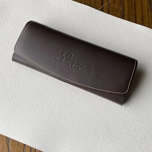 Lunor Brown Leather Eyeglasses Glasses Case - Picture 1 of 8