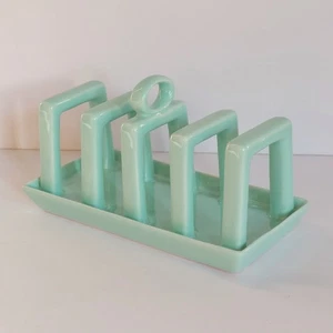 VTG Carlton Ware Ceramic Toast Rack Jade Green 1970's Kitchenalia Retro Kitsch - Picture 1 of 14