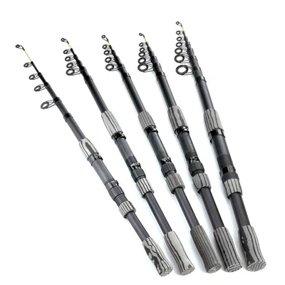 Caña de pescar telescópica portátil de fibra de vidrio con diseño retráctil de 2,1 M-3,6 M  Foto 1 de 4