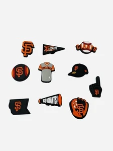 San Francisco Giants Baseball Croc Shoe Charms Set of 10 - Picture 1 of 1