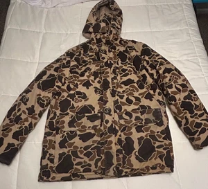 Men's 10x  Outdoor Insulated Jacket with Hood Size Large Tall Camo Double Zipper - Picture 1 of 19