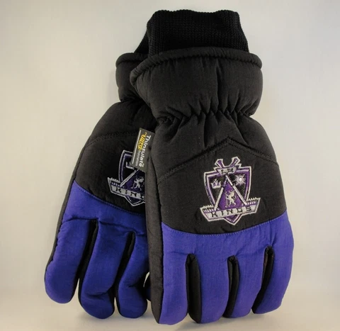 Los Angeles Kings NHL Mens Thinsulate Winter Ski Gloves Size S/M Black Purple Cover