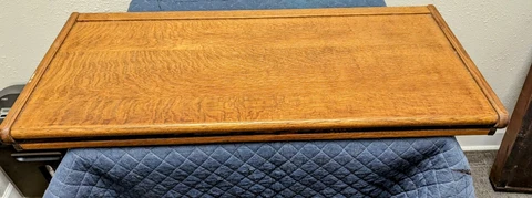 Antique Oak Globe Wernicke File Cabinet Top 42" x 18" Cover