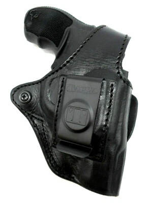 TAGUA Right Hand Leather IWB OWB 4 in 1 Thumb Break Holster for RUGER LCR 1.87"